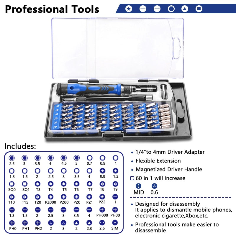 Handskit Screwdriver set Multifunctional Screwdriver Hand Tool Kit for Phone Tablet Compute Repair Maintenance Tool Hand Tools GND Products