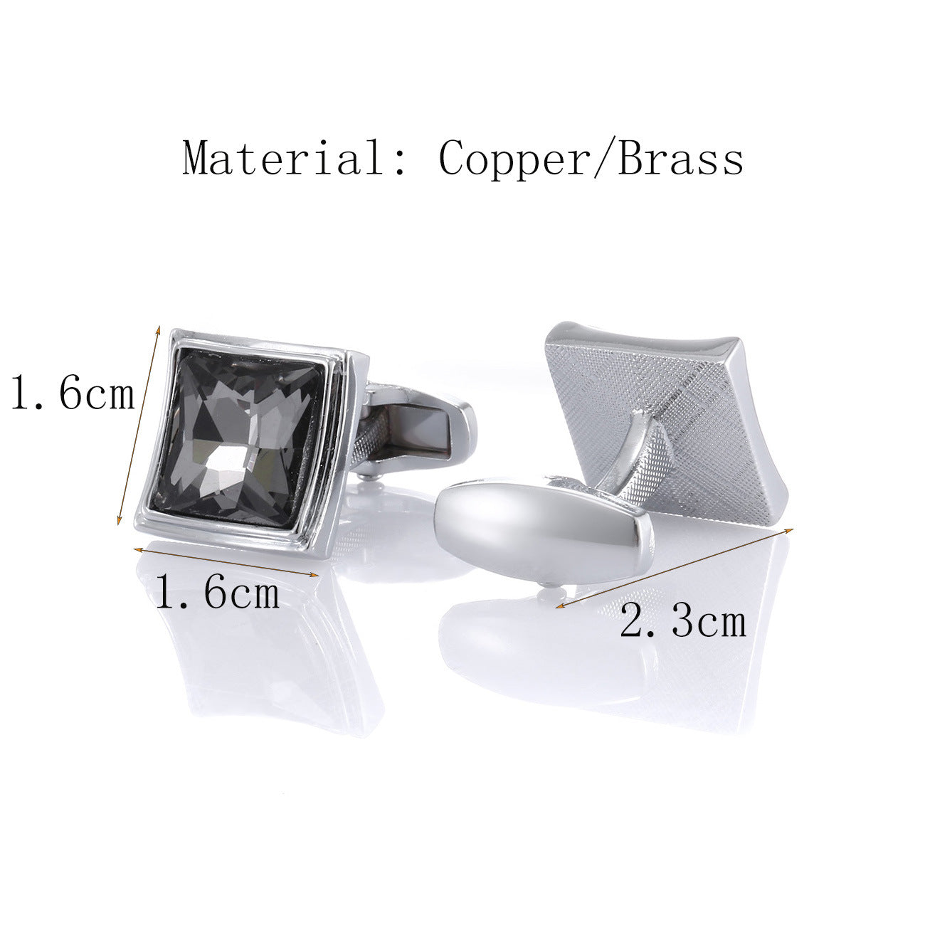Smoked Grey Square Cufflinks Saor Style