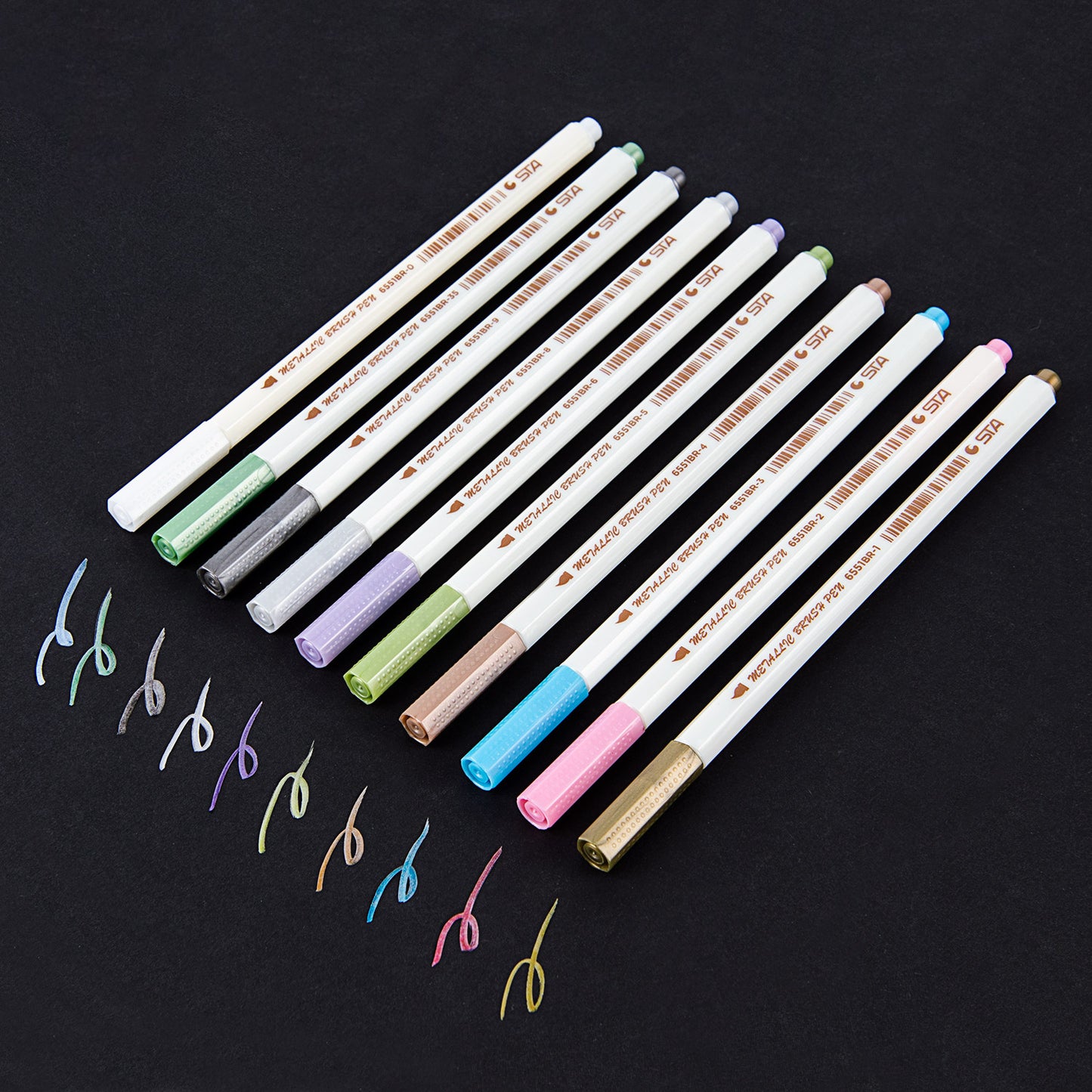 STA 10 Colors Metallic Marker Pen Set DIY Scrapbooking Crafts Card Making Brush Round Head Art Pen For Drawing GND Products