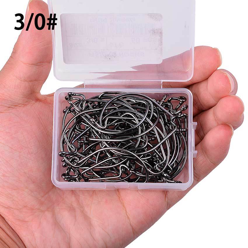 High Carbon Steel Soft Insect Lure Bait Sea Fishing Grouper Narrow Wide Belly Crank Hook Fish Hook GND Products