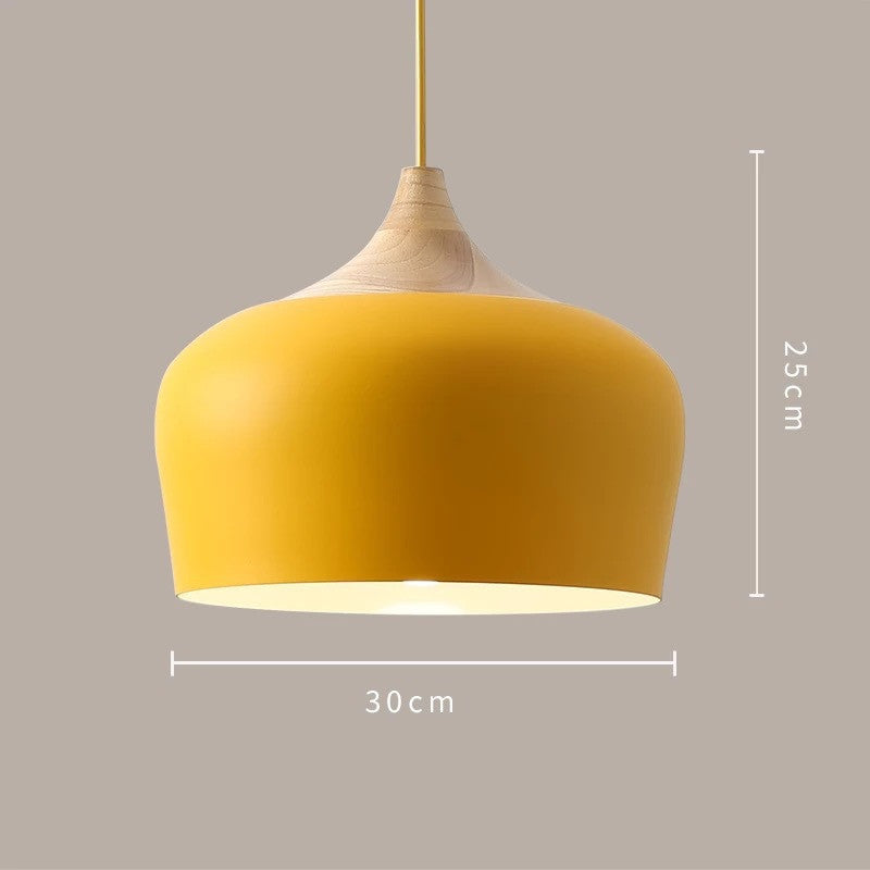 Wood & aluminum chandelier