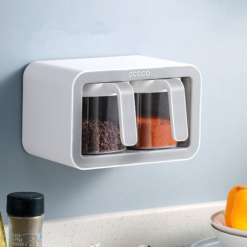 Kitchen Spice Rack Jar Free Perforated Spice Box Wall-Mounted Spice Box Set Household Spice Jar Storage Box GND Products