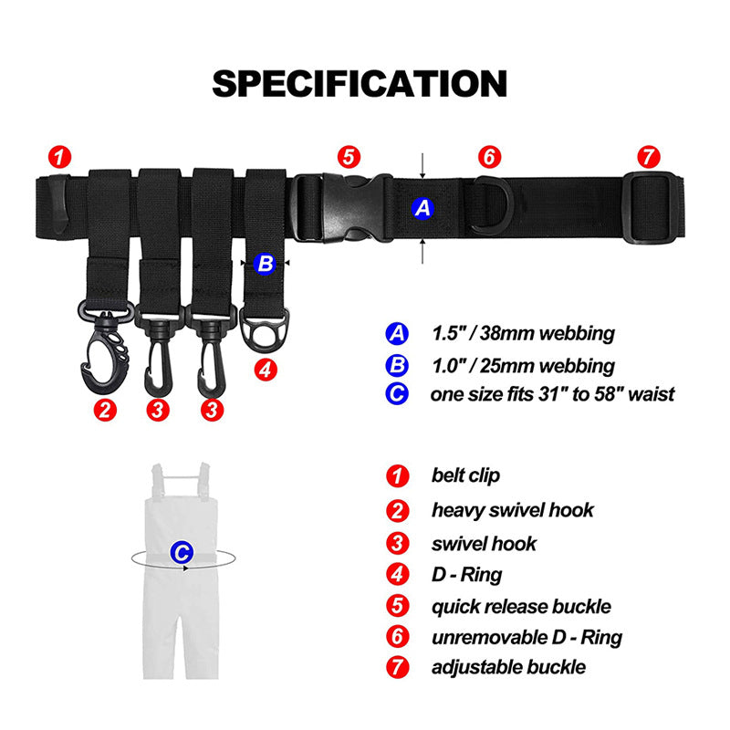 Outdoor Supplies Fishing Waders Fishing Accessories Belt Buckle D Ring Hook GND Products