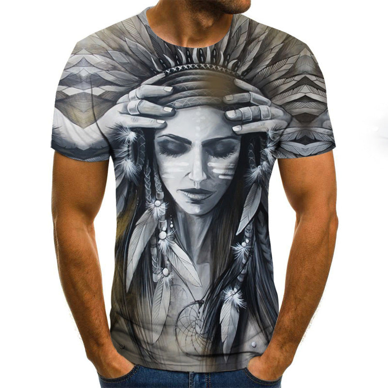 Printed 3DT Shirts Horror Skull Print Short Sleeve T-Shirts For Men And Women Saor Style