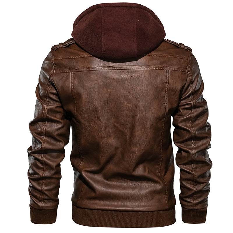 New Men Leather Jackets Autumn Casual Motorcycle PU Jacket Biker Leather Coats weathered look