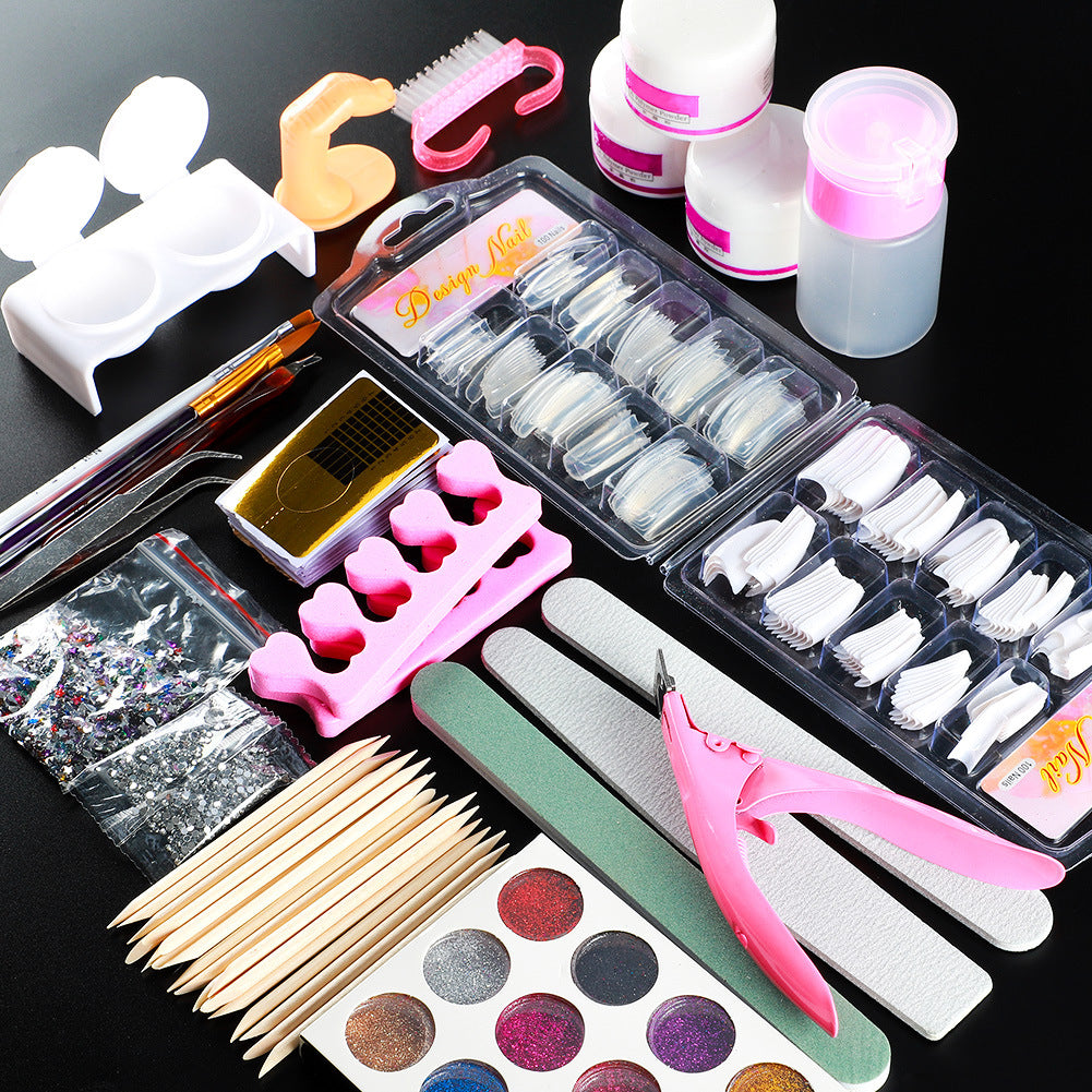 Nail Art Set Full Crystal Powder White Transparent Extension GND Products