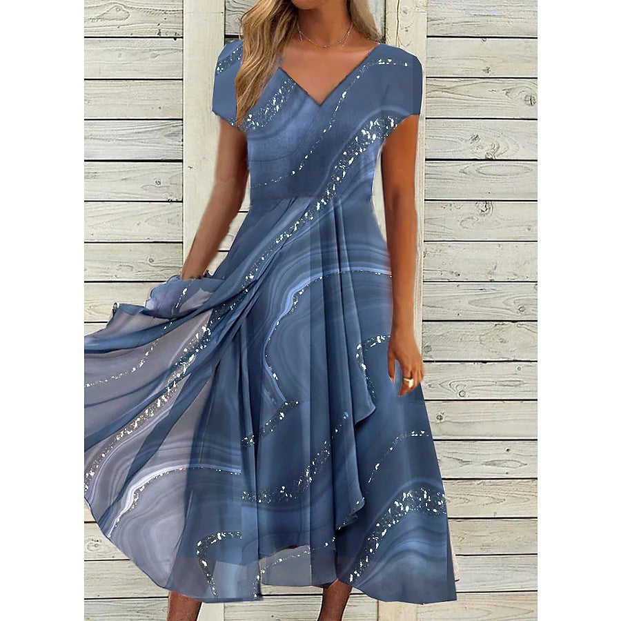 Women's Clothing Dress Urban Fashionable Knitted Stitching Saor Style