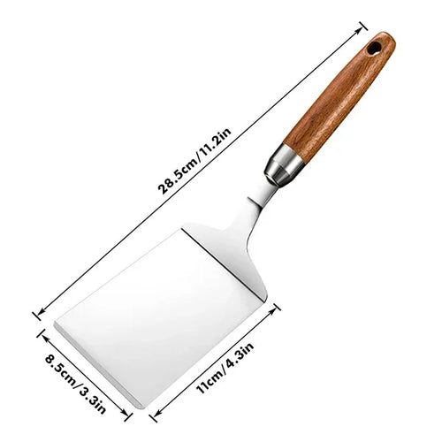 Stainless Steel Large Grill Spatula with Cutting Edges, Kitchen AliExpress