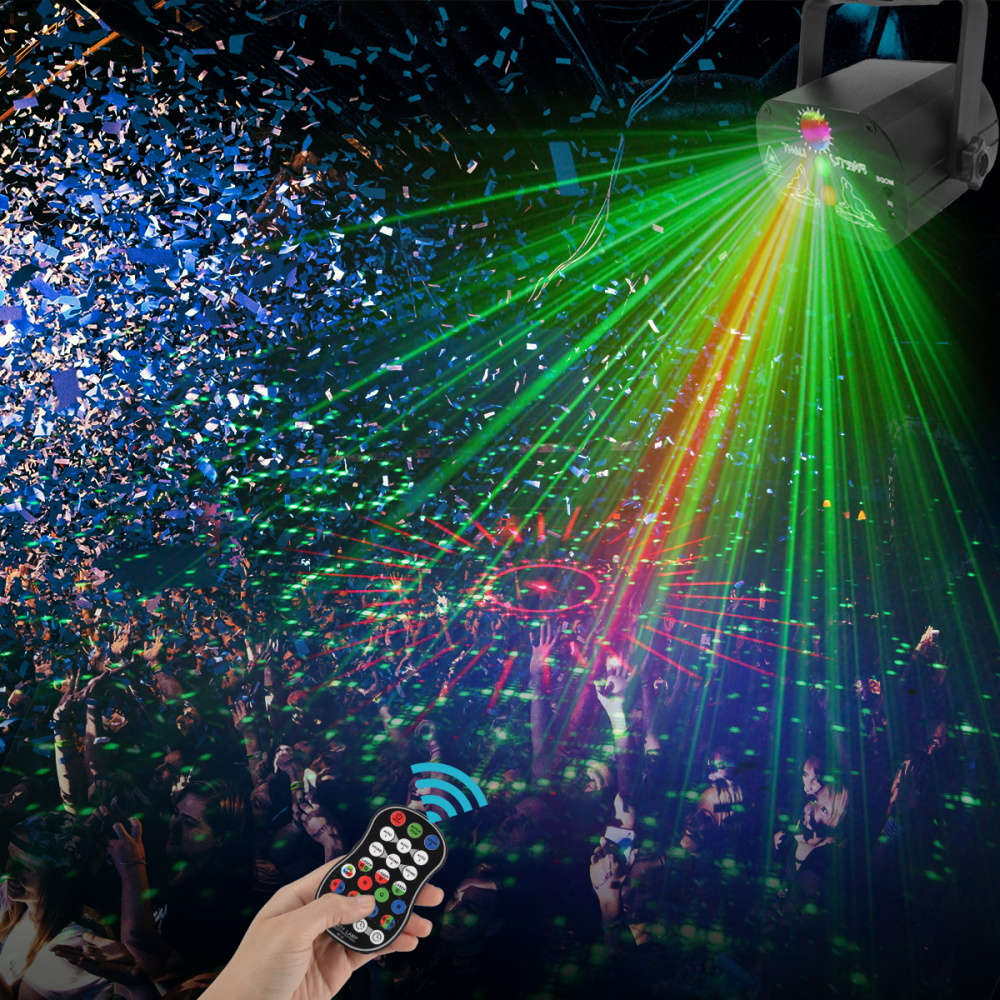 Mini RGB Disco Light LED Laser Stage Projector Teal Simba