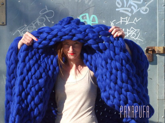 Nordic Thick Wool Hand-woven Blanket Saor Style