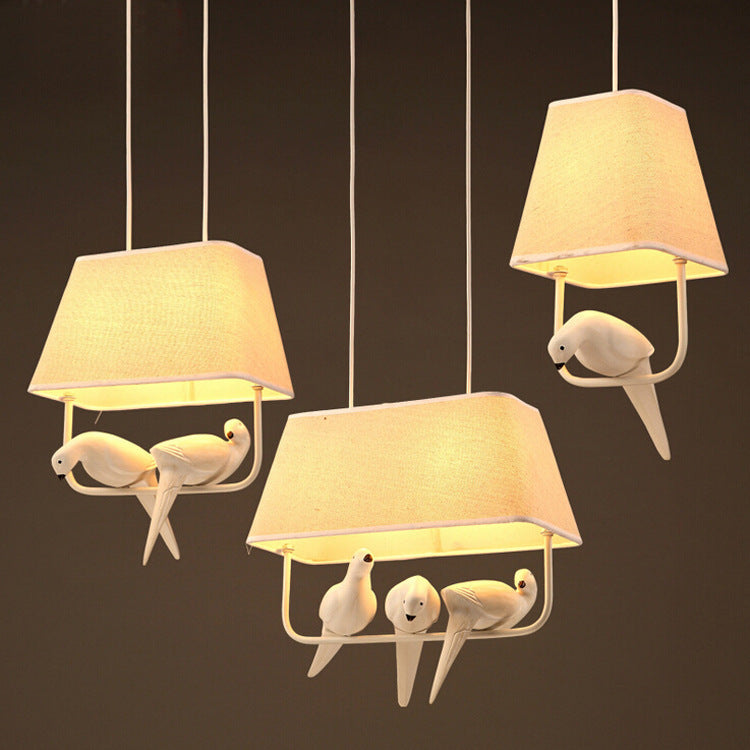 Creative Nordic Simple Bird Decorative Fabric Chandelier Saor Style