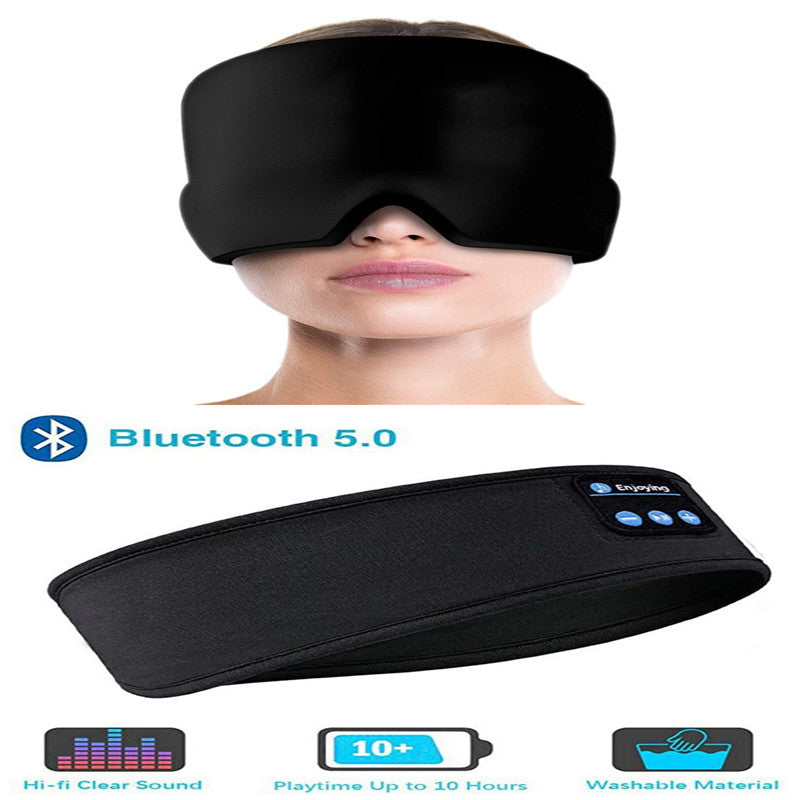 Wireless Bluetooth Sleeping Headphones Headband Thin Soft Elastic Comfortable Music Ear Phones Eye Mask For Side Sleeper Sports GND Products