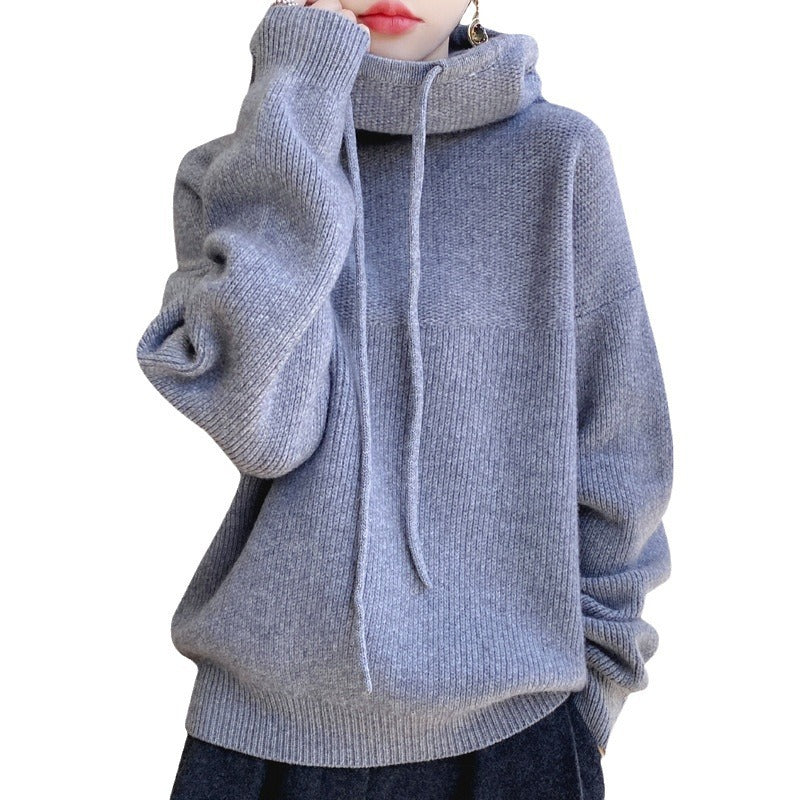 Idle Style Cashmere Knitted Sweater Skin-friendly Thermal Head Cover Top Saor Style