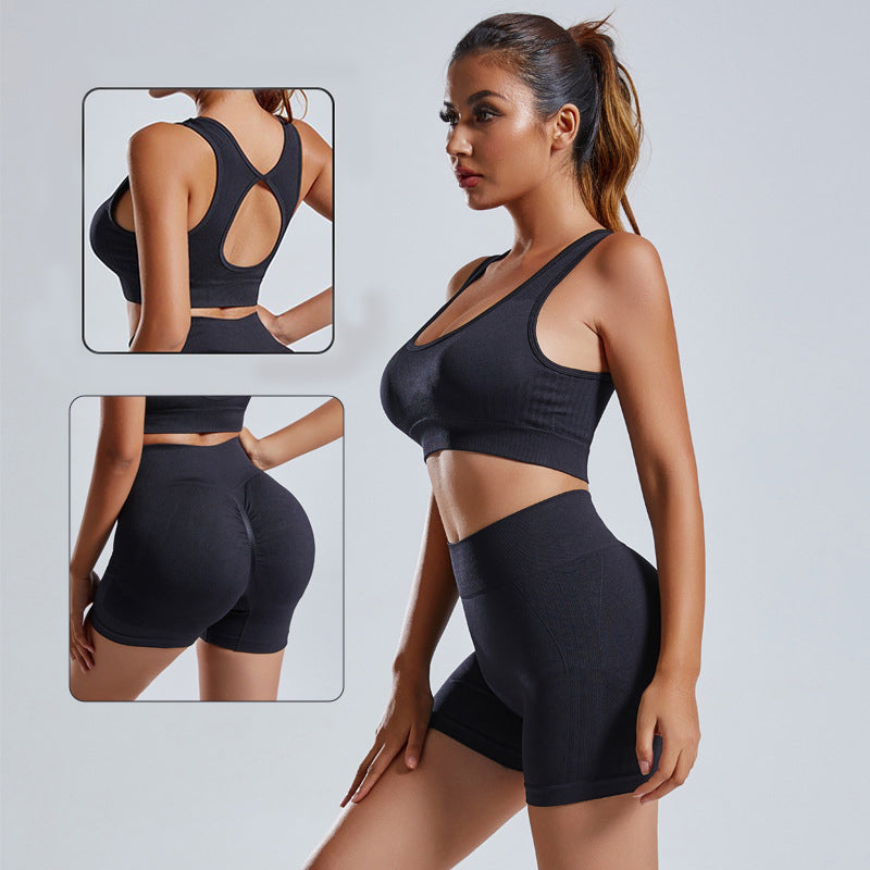 2pcs Yoga Set Women's Vest And Shorts Tracksuit Seamless Workout Sportswear Gym Clothing High Waist Leggings Fitness Sports Suits GND Products