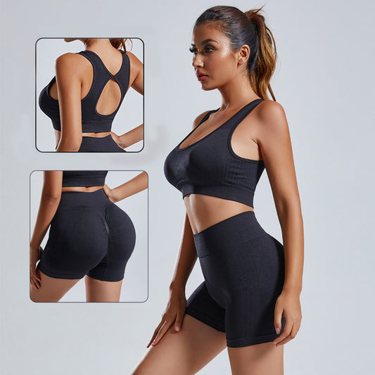 2pcs Yoga Set Women's Vest And Shorts Tracksuit Seamless Workout Sportswear Gym Clothing High Waist Leggings Fitness Sports Suits GND Products