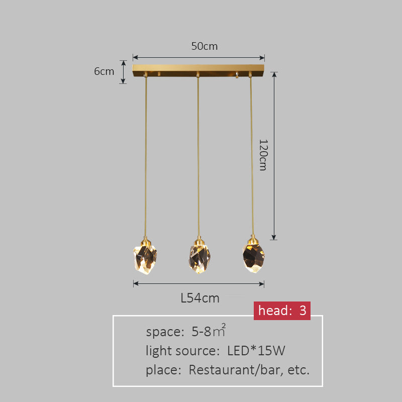 Restaurant Full Copper Crystal Chandelier