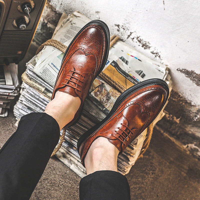 Mens Business Casual Korean Style Trendy British Mens Shoes Saor Style