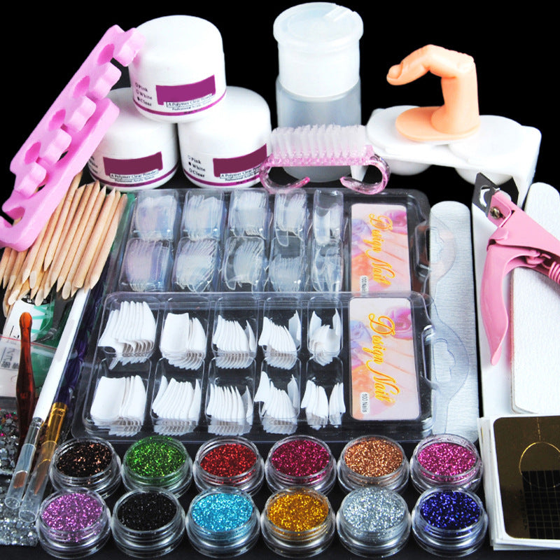 Nail Art Set Full Crystal Powder White Transparent Extension GND Products