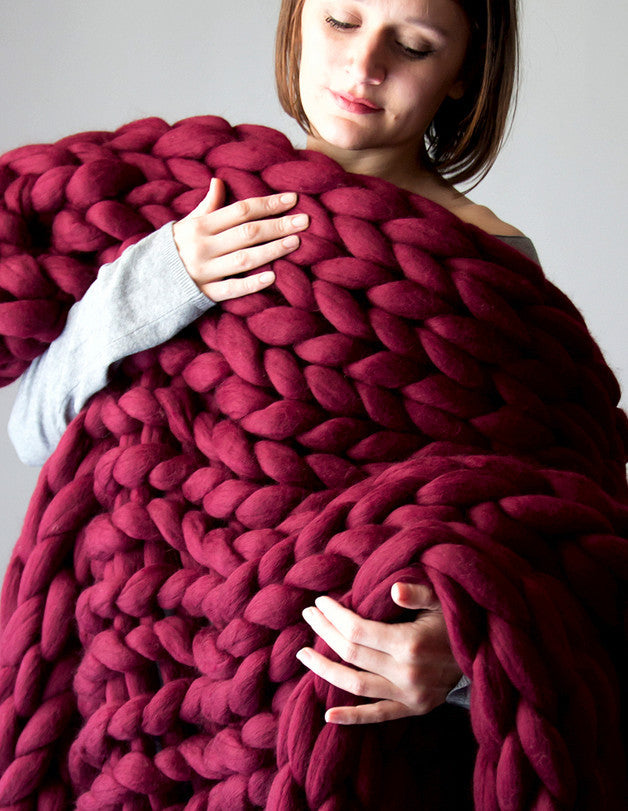 Nordic Thick Wool Hand-woven Blanket Saor Style