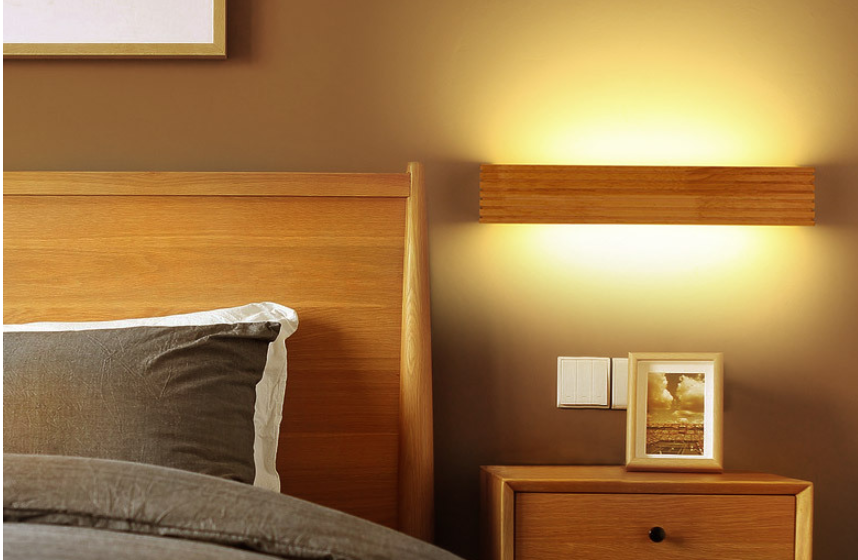 Mirror Headlight Solid Wood Bathroom