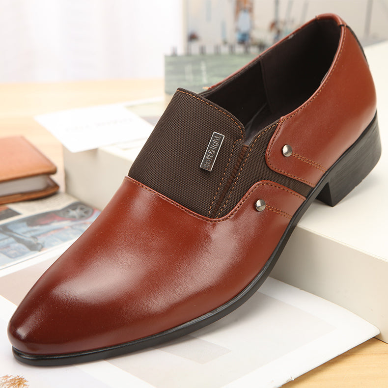 Mens Fashion Casual Pointed Toe Leather Shoes Saor Style