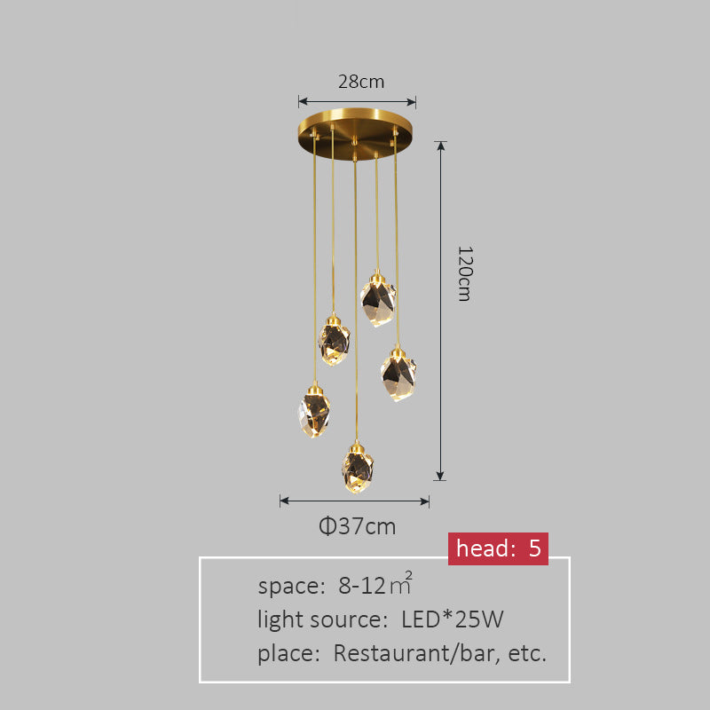 Restaurant Full Copper Crystal Chandelier
