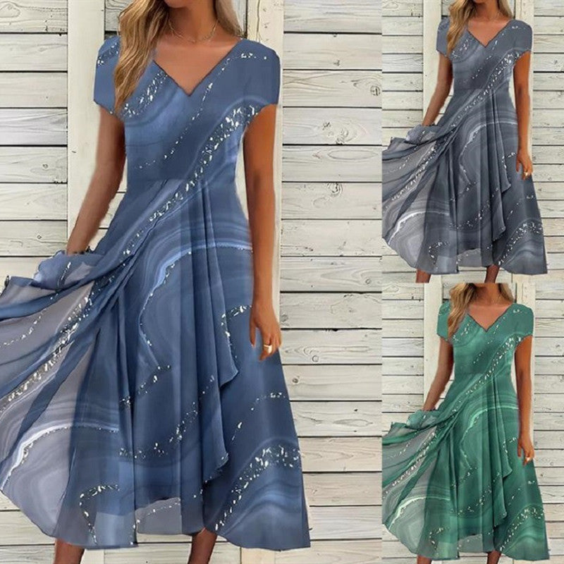Women's Clothing Dress Urban Fashionable Knitted Stitching Saor Style