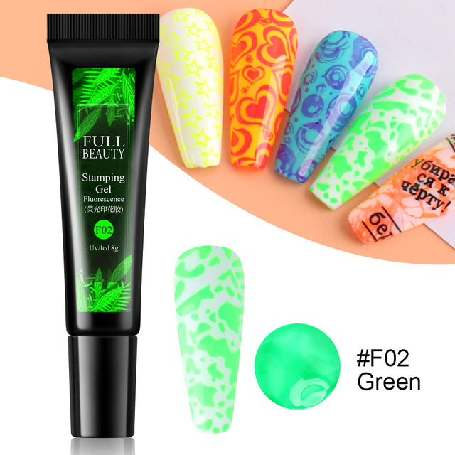 Nail Art Fluorescent Printing Glue, Nail Template Transfer Glue Hose Set GND Products