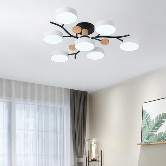 Nordic Simple Log Macaron Living Room LED Ceiling Light GND Products