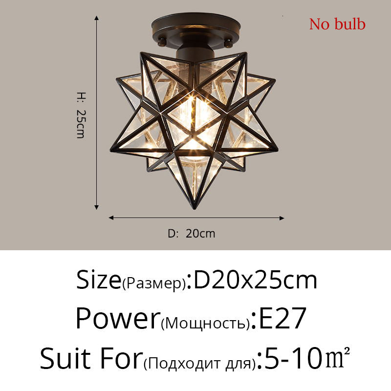 Nordic Creative Five Star Ceiling Lamp Saor Style