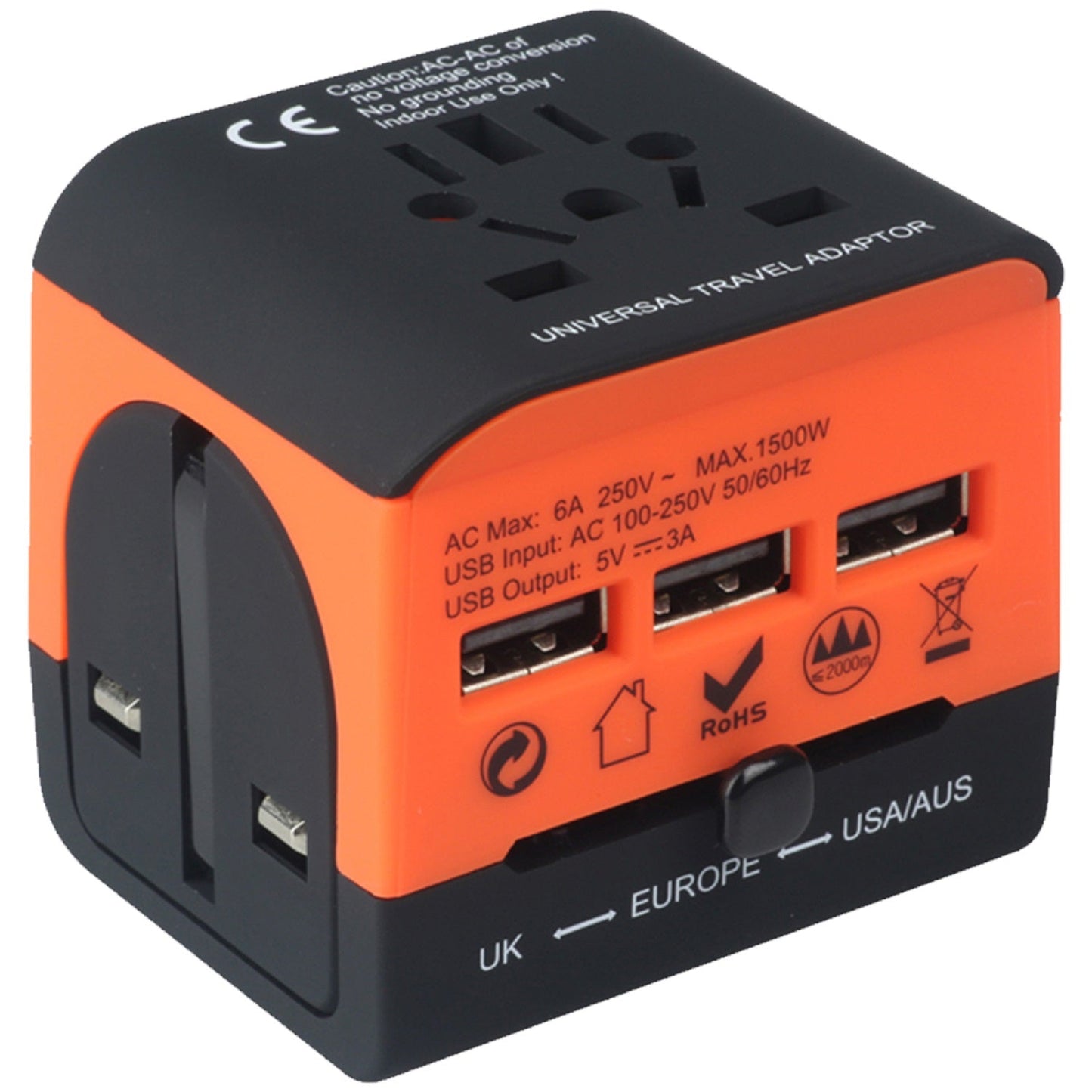 Multi Plug Outlet Extender Power Travel Adapter Wall Plug 3/4 USB Cube Violet Rose