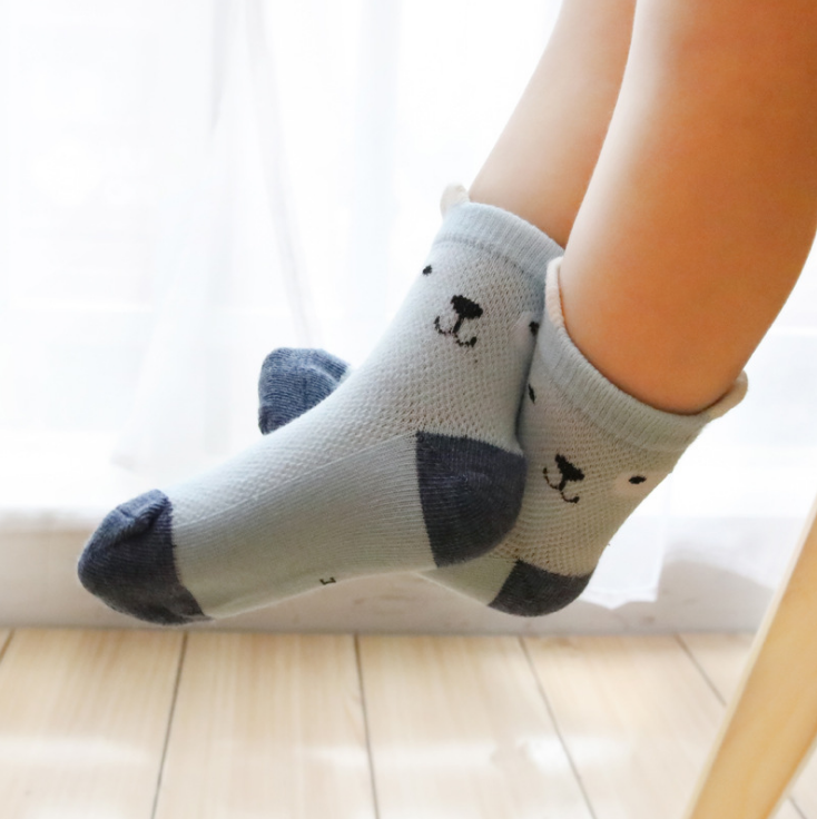 Children's Socks Pack of 5 Colors Breathable Summer Cotton Socks for Boys and Girls Saor Style