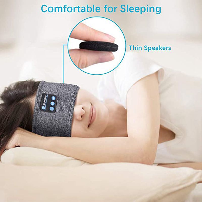 Wireless Bluetooth Sleeping Headphones Headband Thin Soft Elastic Comfortable Music Ear Phones Eye Mask For Side Sleeper Sports GND Products