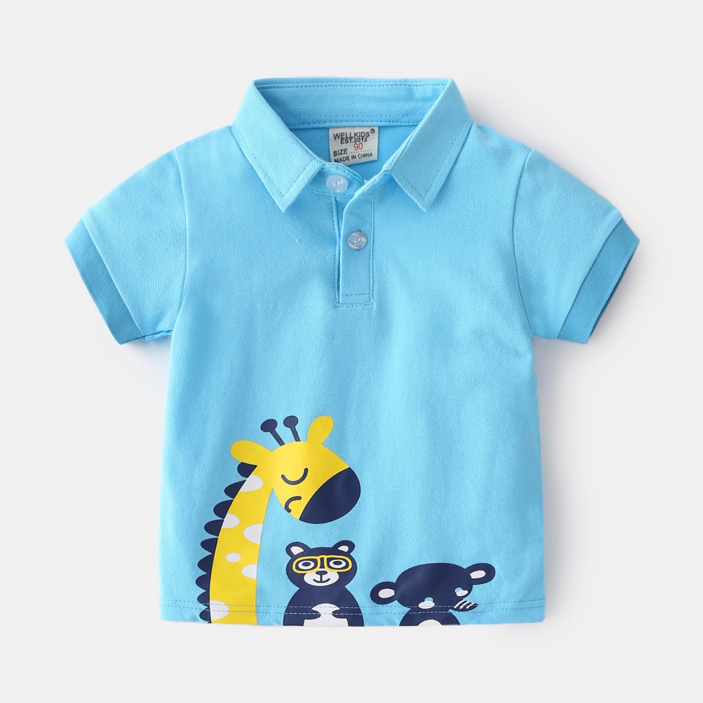 Unhooded Casual Cute Cartoon Animal Boy T Shirt Saor Style