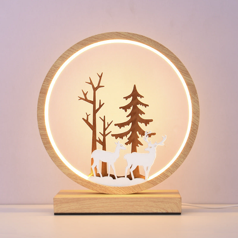 Deer in the Forest led desk lamp