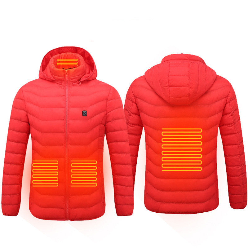 New Heated Jacket Coat USB Electric Jacket Cotton Coat Heater Thermal Clothing Heating Vest Men's Clothes Winter GND Products