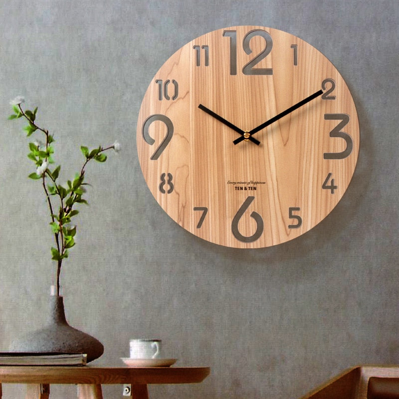 Stylish Nordic Minimalist Wooden Wall Clock Saor Style