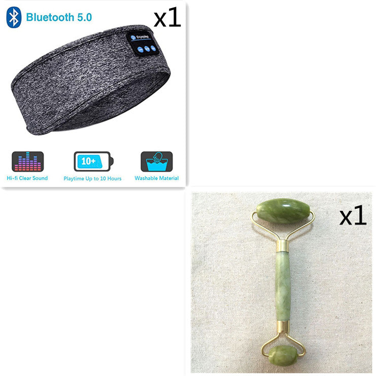 Wireless Bluetooth Sleeping Headphones Headband Thin Soft Elastic Comfortable Music Ear Phones Eye Mask For Side Sleeper Sports GND Products