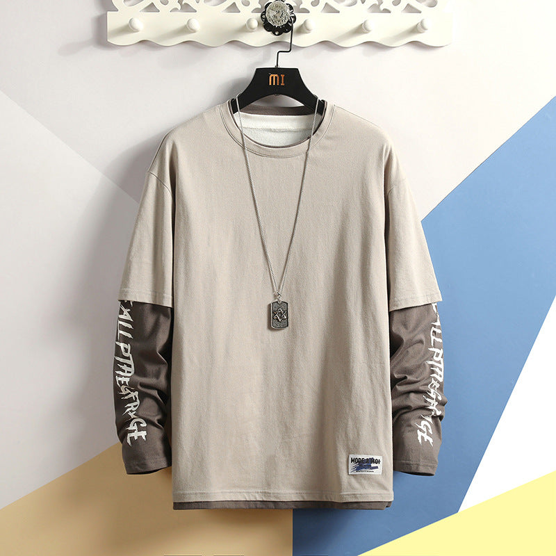 Fake two printed round collar T-shirts Saor Style