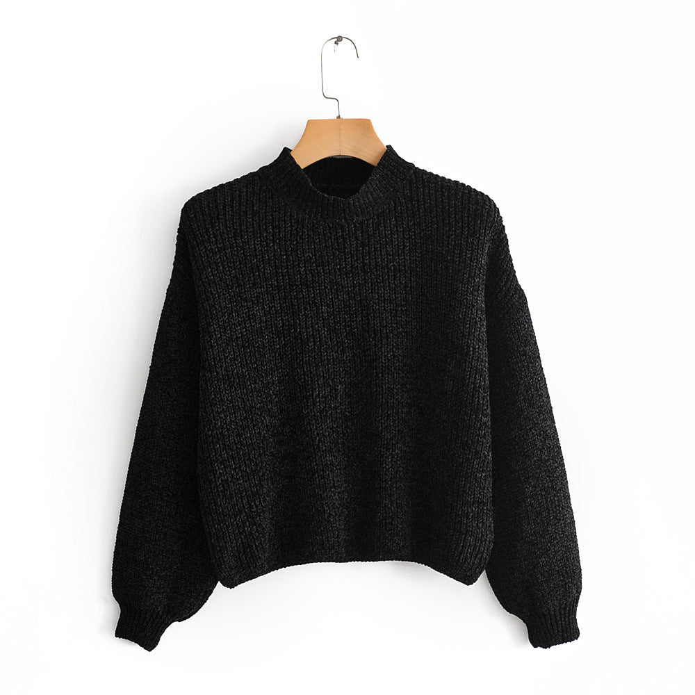 Cropped knitted sweater