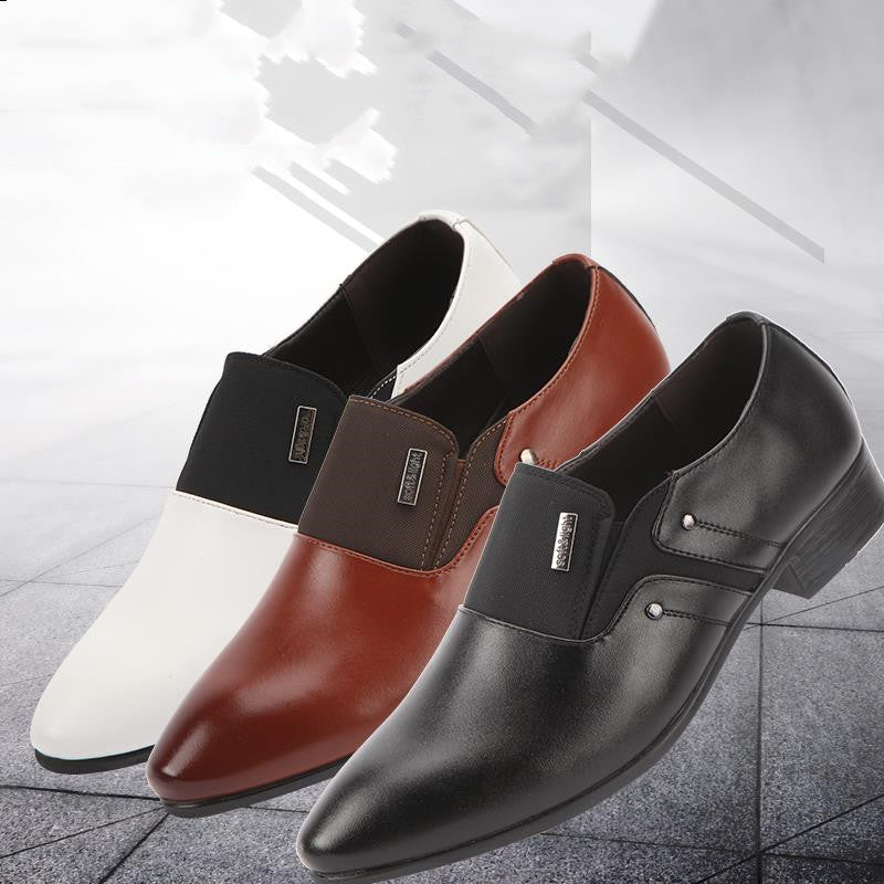 Mens Fashion Casual Pointed Toe Leather Shoes Saor Style
