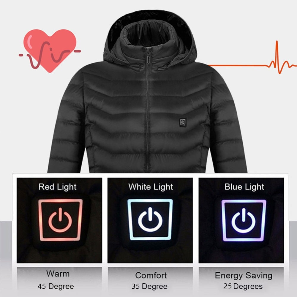 New Heated Jacket Coat USB Electric Jacket Cotton Coat Heater Thermal Clothing Heating Vest Men's Clothes Winter GND Products