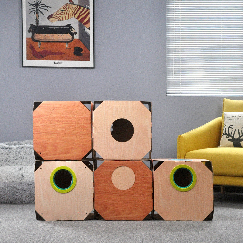 DIY Multipurpose Cat Hiding Box Toys with Cardboard Hair Removal GND Products