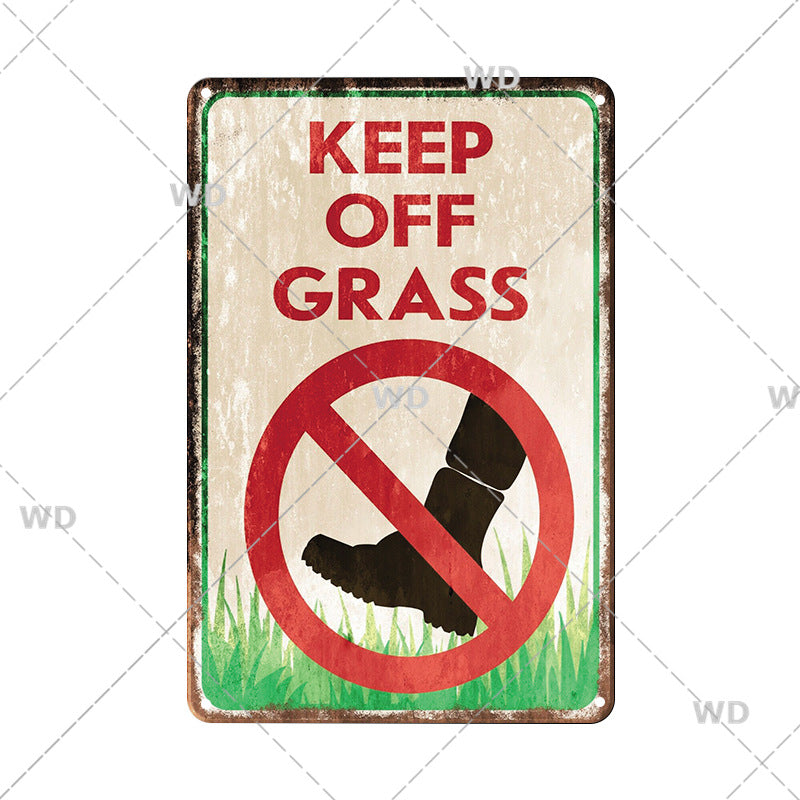 Warning Poster Danger Vintage Tin Signs Beware Of Animal Saor Style