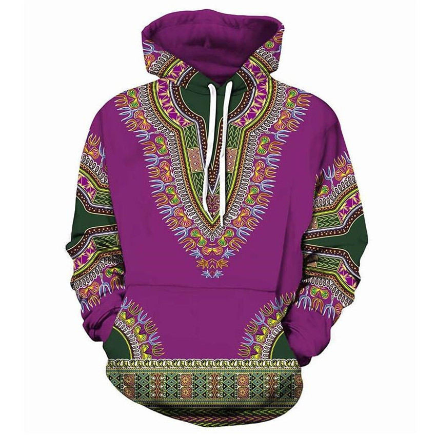 Men Hoodies Sweatshirts African folk-custom 3D Print Colourful