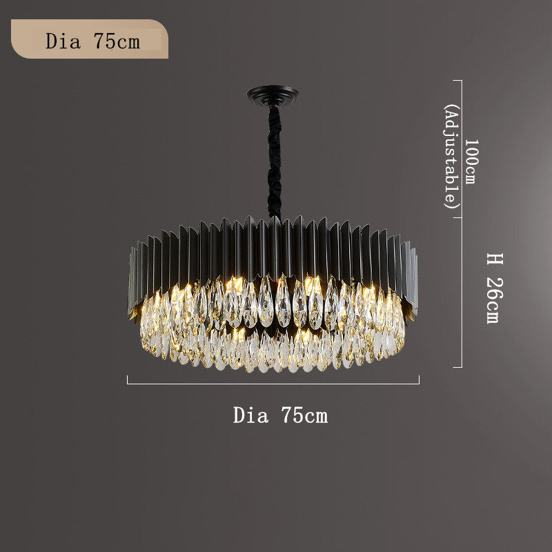Modern Simple Black Crystal Living Room Lighting GND Products