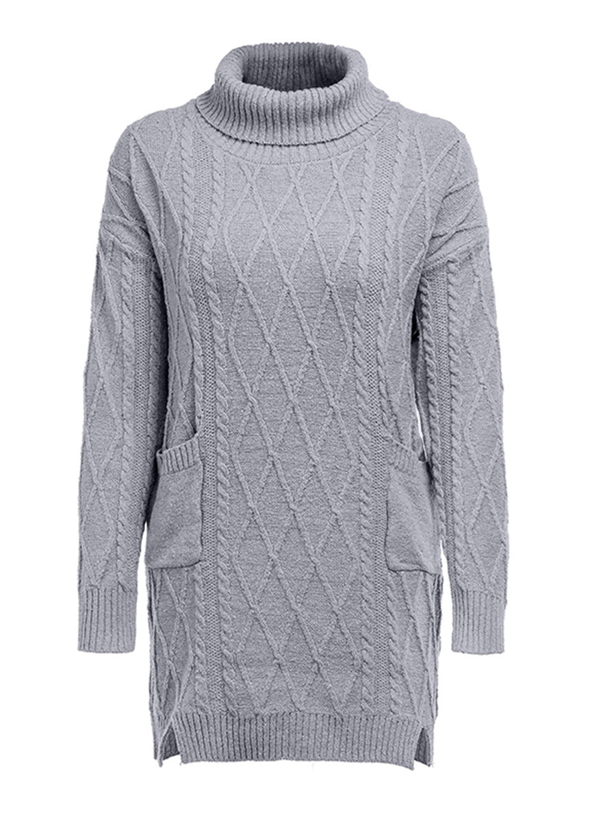 Twist retro knitted turtleneck knitted sweater