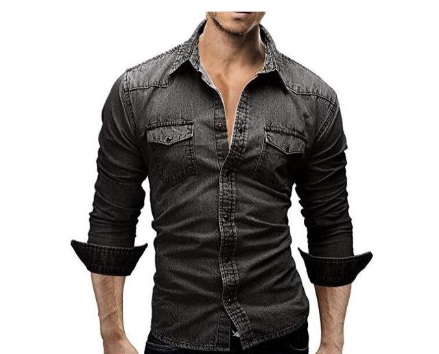 Men Shirt Brand Male Long Sleeve Shirts Casual Solid Slim Fit Saor Style