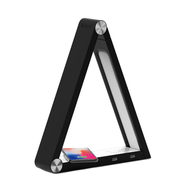 LED Triangle Table Lamp Wireless Charging Led Desk Lamps Rechargeable Table Lamps Smart Home Desk Art Light EU US UK Standard GND Products
