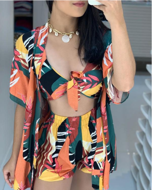 Flower plant beach three-piece Saor Style